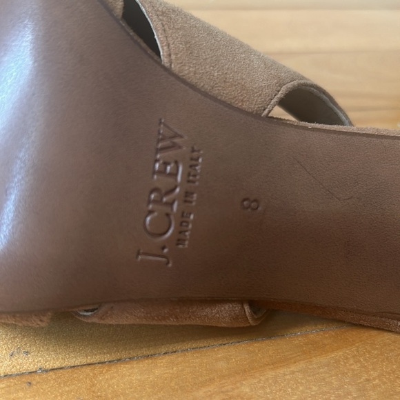 J Crew Julienne Suede Heels brown sandal pump high heel open toe size 8 - Picture 11 of 11
